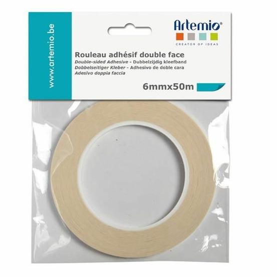 2 rubans adhésifs double face - largeur 6 mm