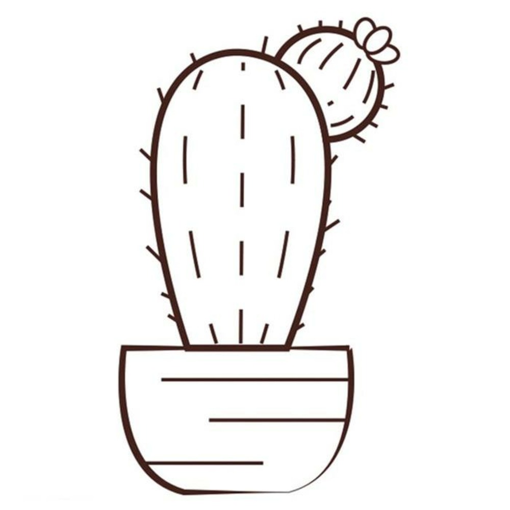 Tampon en bois - cactus 6,2 x 4,4 cm