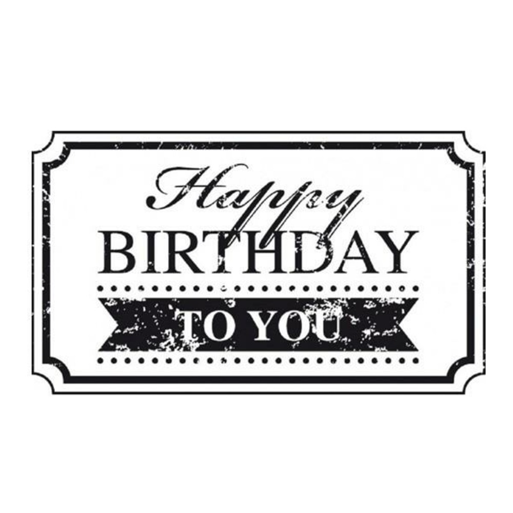 Tampon bois - happy birthday