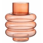 Vase avec boudin en verre orange 17x17x23 cm