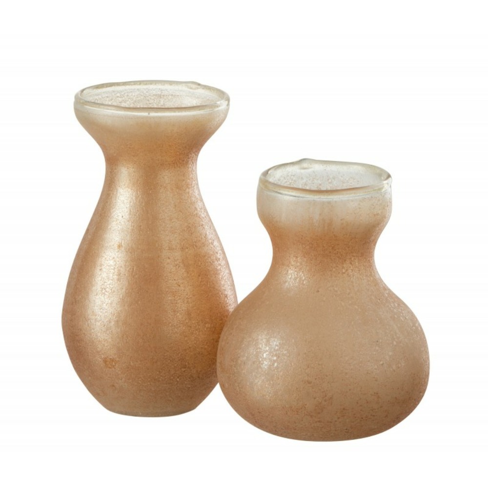 Set de 2 vases en verre orange 9x9x13 cm Truffaut