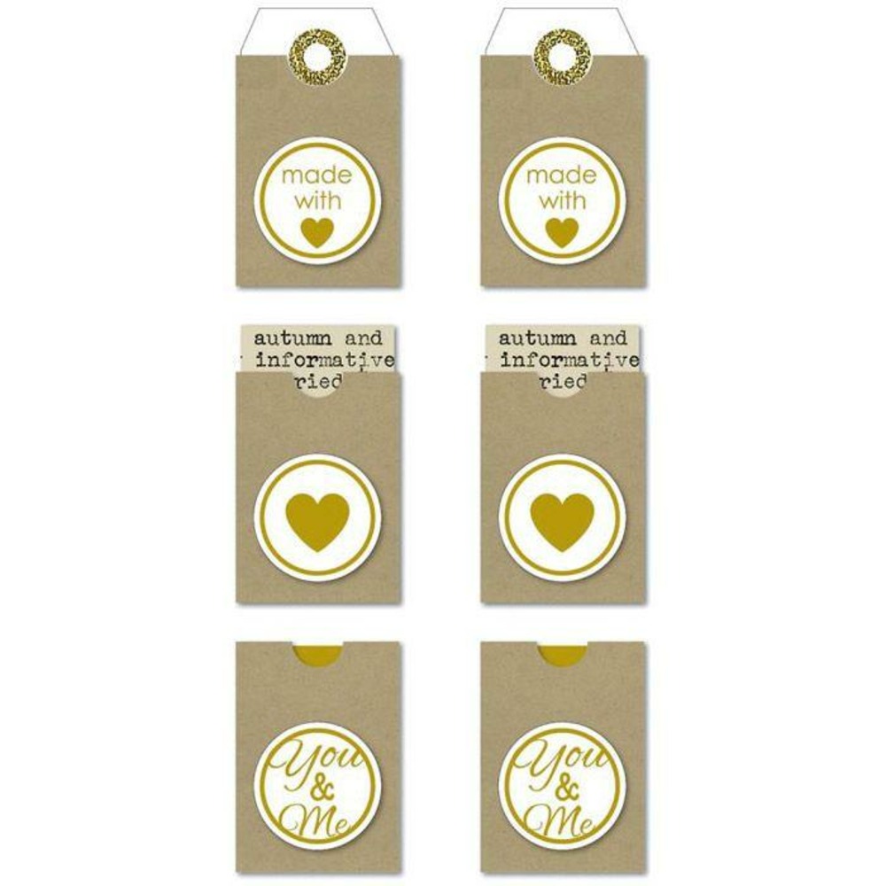 Etiquettes autocollantes made with love - kraft