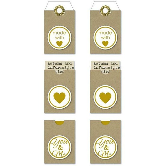 Etiquettes autocollantes made with love - kraft