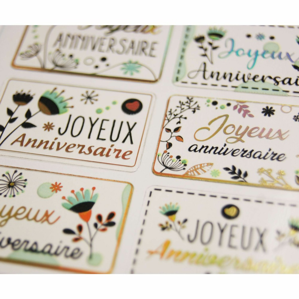 Autocollants - etiquettes anniversaire - 1,8 cm