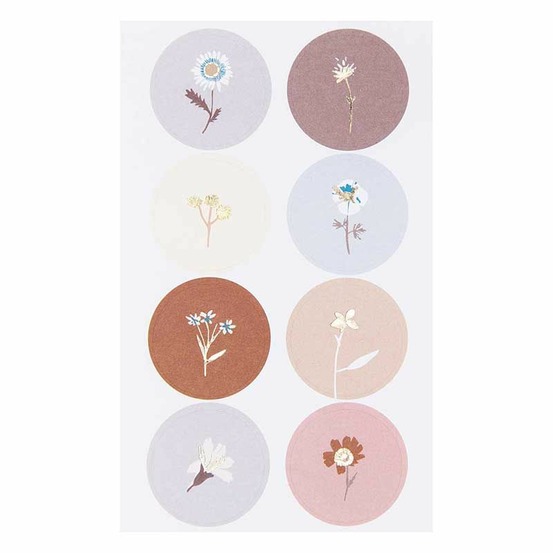 Stickers floraux - couleurs terre - 80 pièces