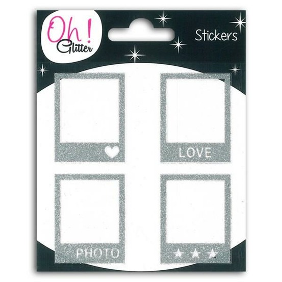 Stickers polaroïd argent