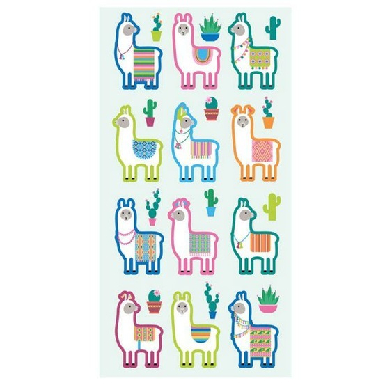 Autocollants puffies - lamas & cactus