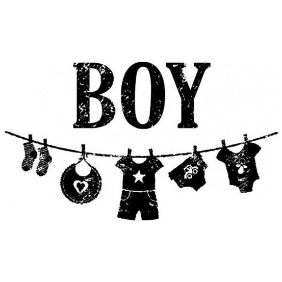 Tampon bois naissance garçon - boy
