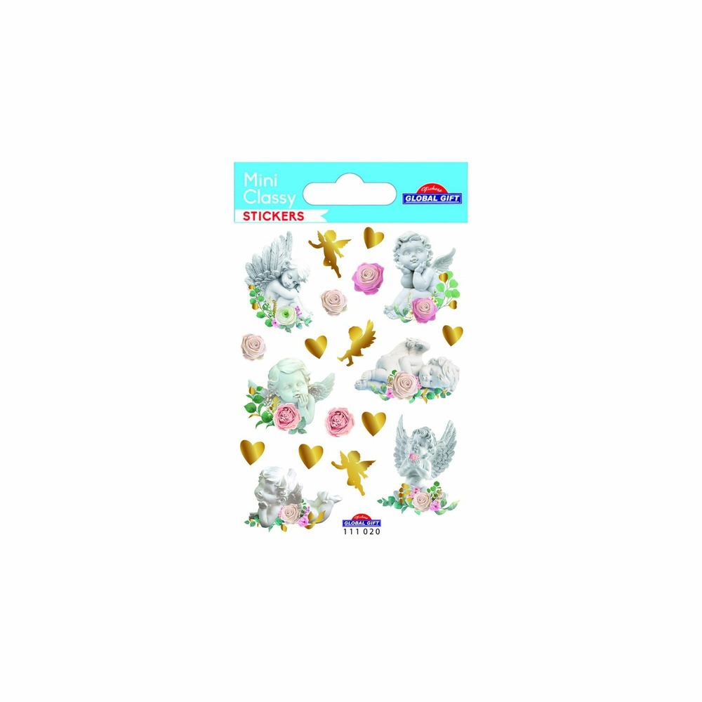 Stickers anges & coeurs - dorures - 1,8 cm