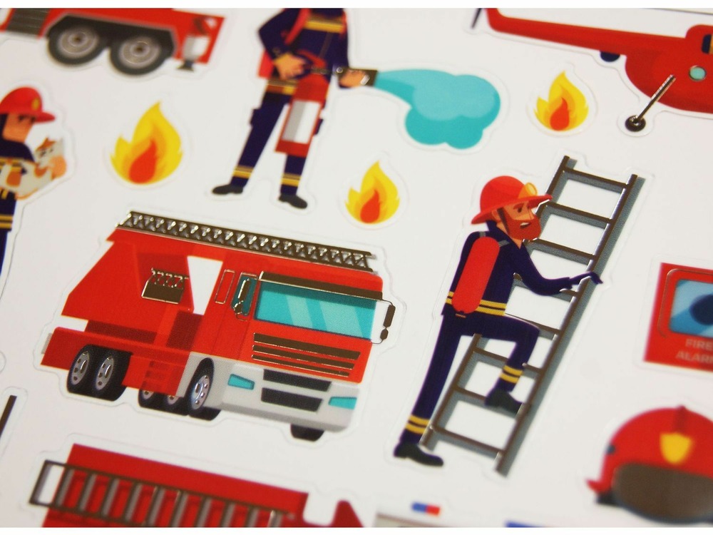 Autocollants - les pompiers à la rescousse - dorures