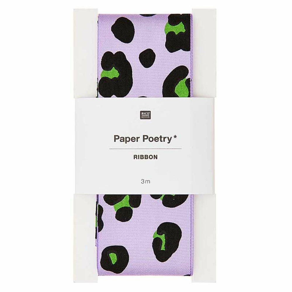 Ruban de taffetas acid leo lilas - 3 m