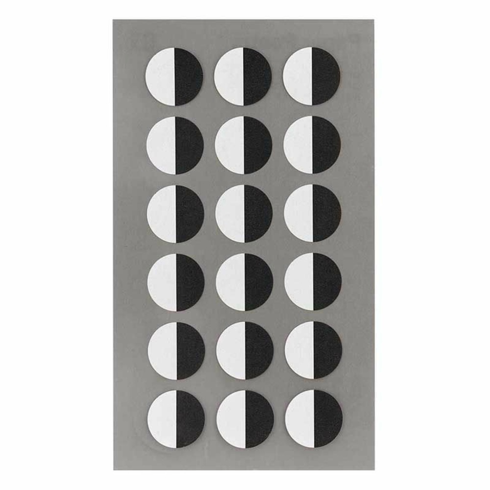72 autocollants yeux ronds blanc et noir - 1,5 cm