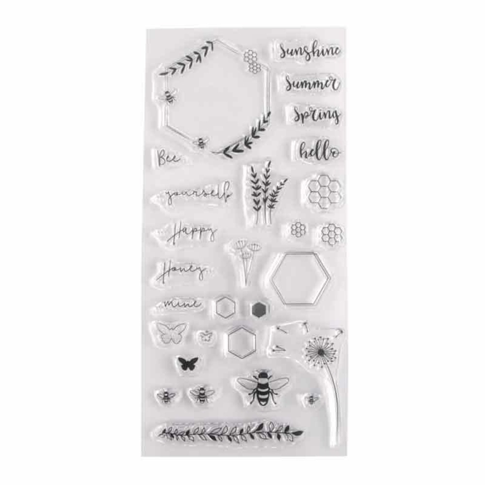 Tampons transparents 21 x 10 cm - l'été des abeilles