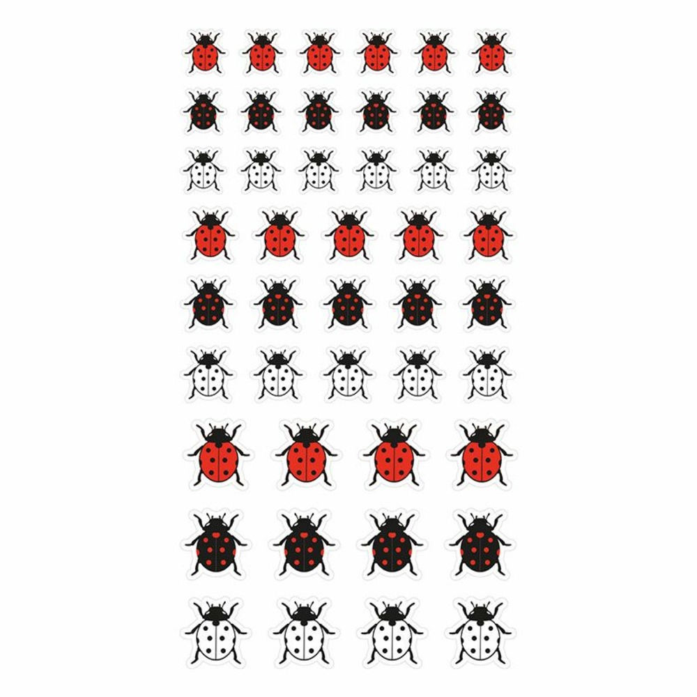 54 stickers puffies coccinelles