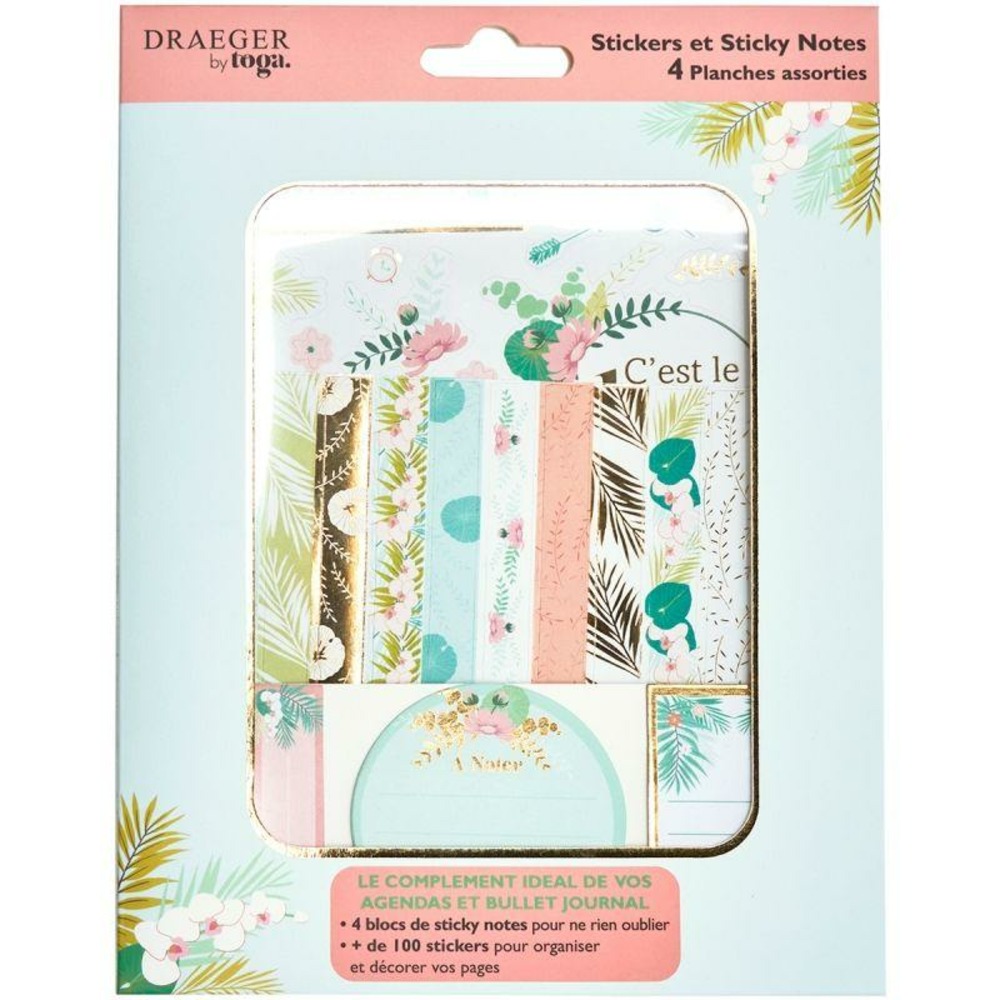 Stickers et sticky notes pastel & dorés