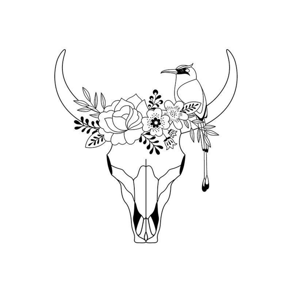 Tampon bois - tête de buffle - viva la vida - 76 x 76 mm