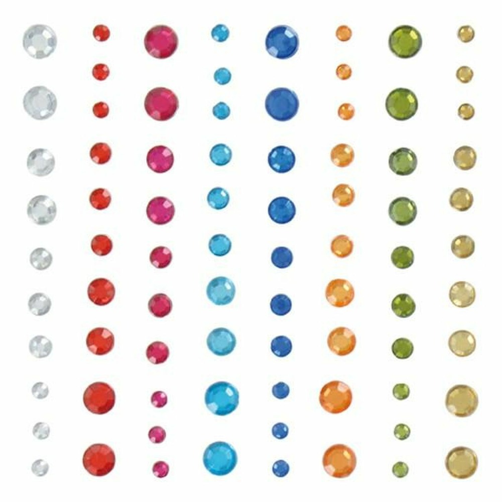 160 perles autocollantes diamants multicolores