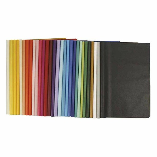 Papier de soie 50 x 70 cm couleurs assorties - 300 feuilles