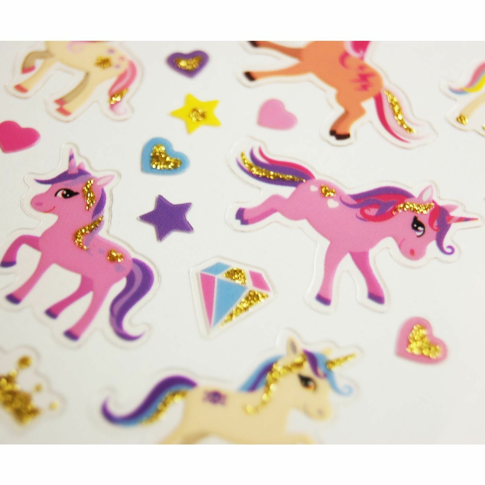 Autocollants - licorne - paillettes - 1,8 cm