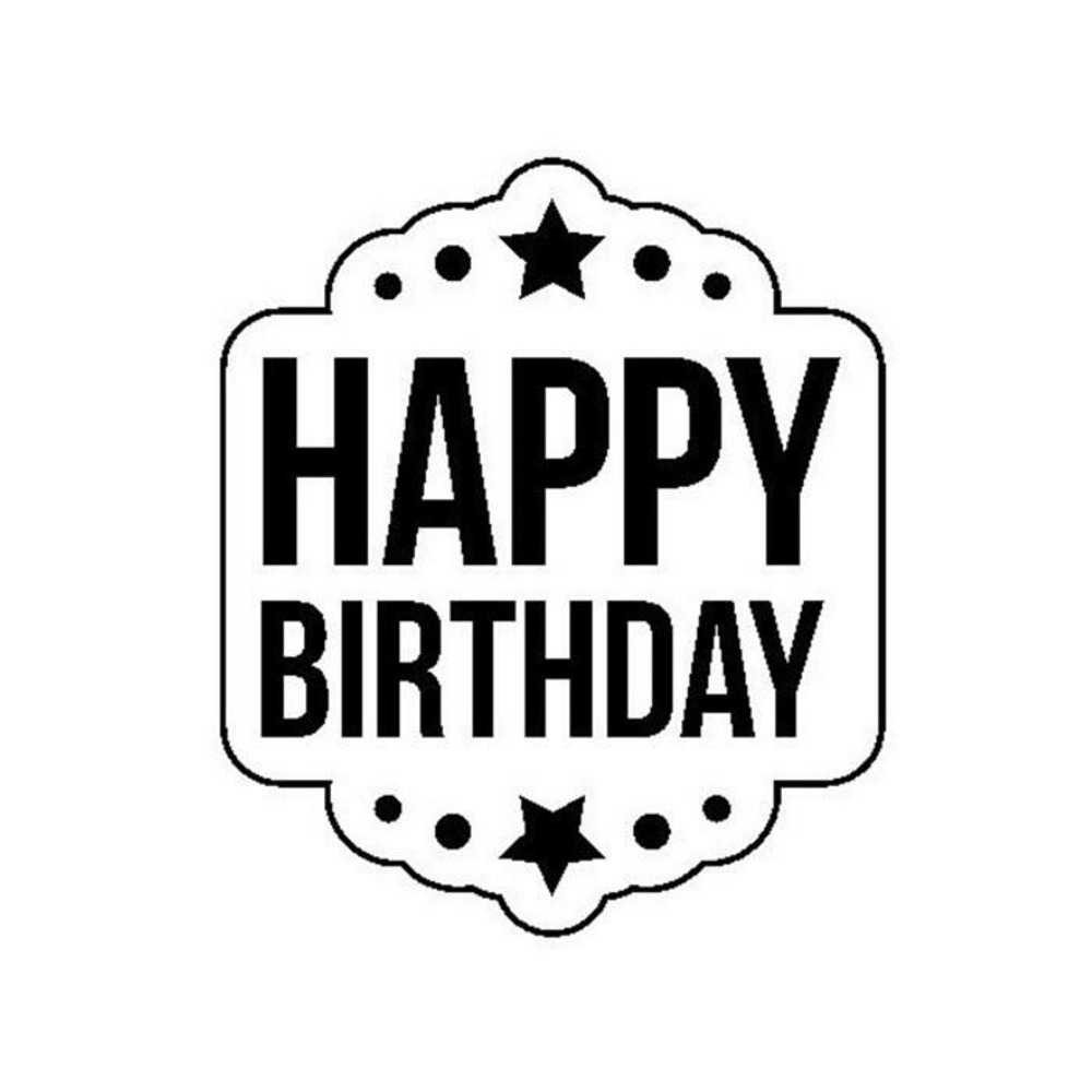 Tampon transparent - happy birthday & son bloc acrylique