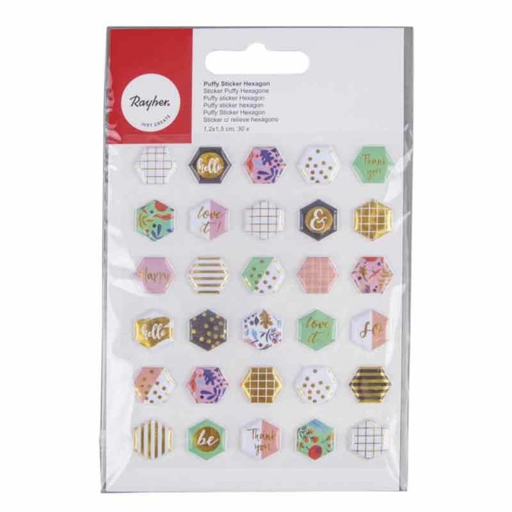 Autocollants 1,5 x 1,2 cm - hexagonaux