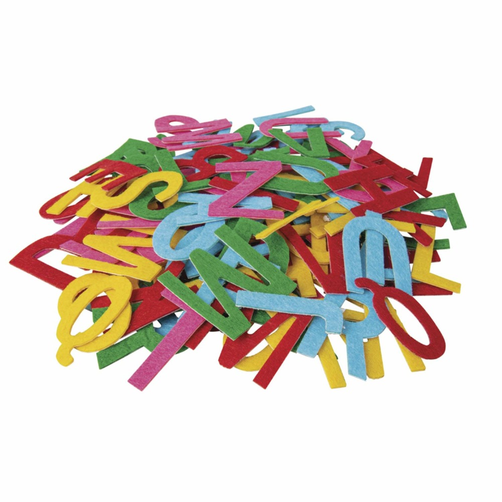 Lettres en feutre autocollantes multicolores