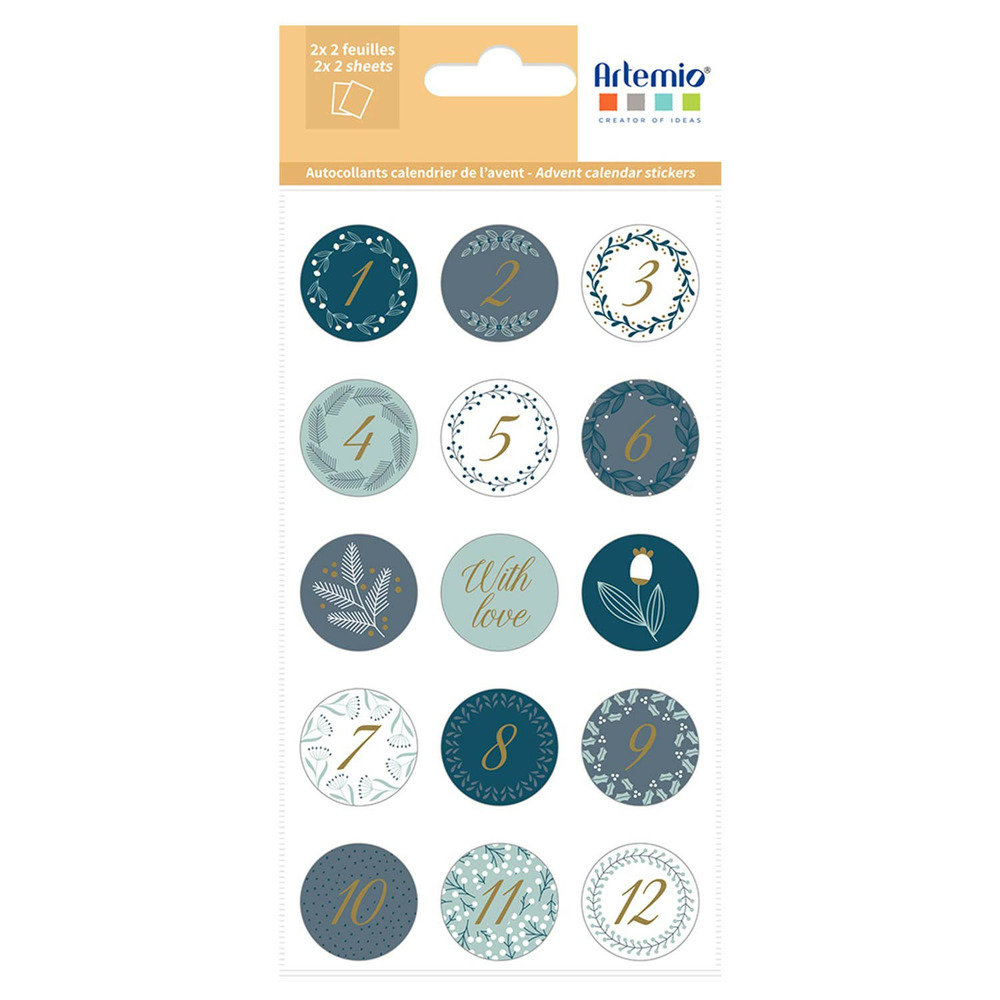 Stickers ronds pour calendrier de l'avent - végétaux