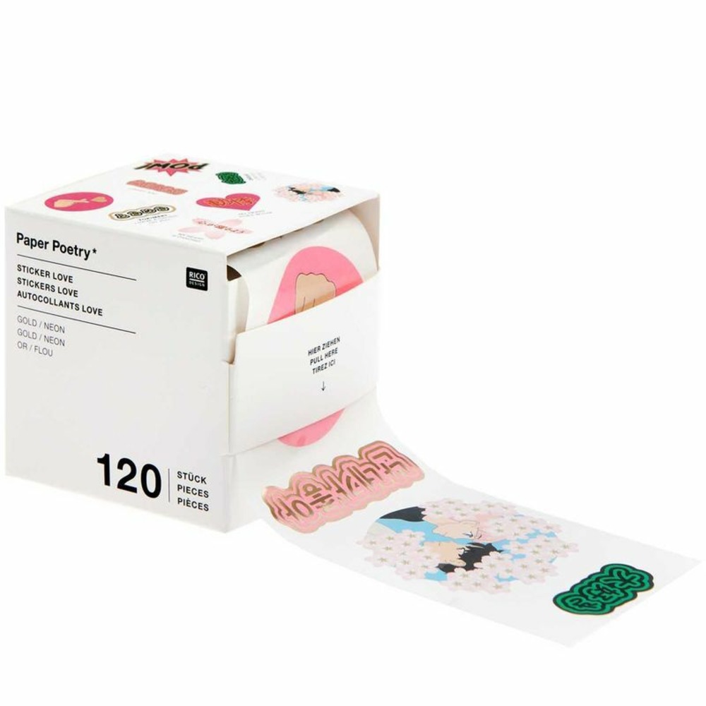 120 autocollants - amour & manga