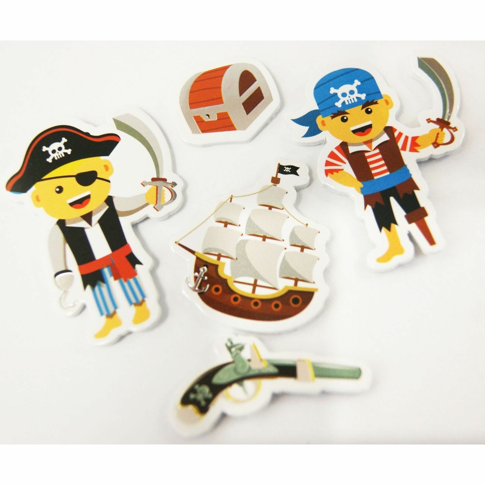 30 autocollants - mousse eva - pirates - dorures