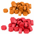Perles de cire hexagonales - rouge + orange