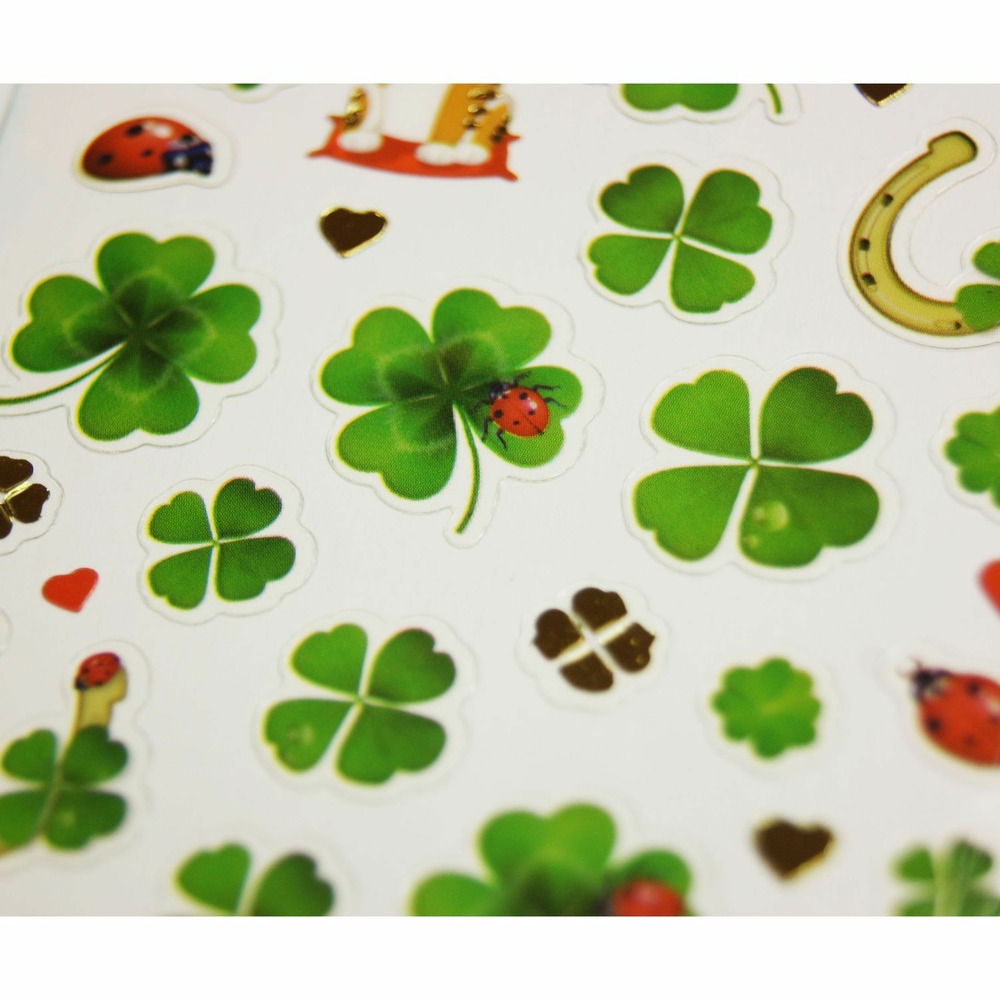 Stickers trèfles à quatres feuilles - dorures - 1,8 cm