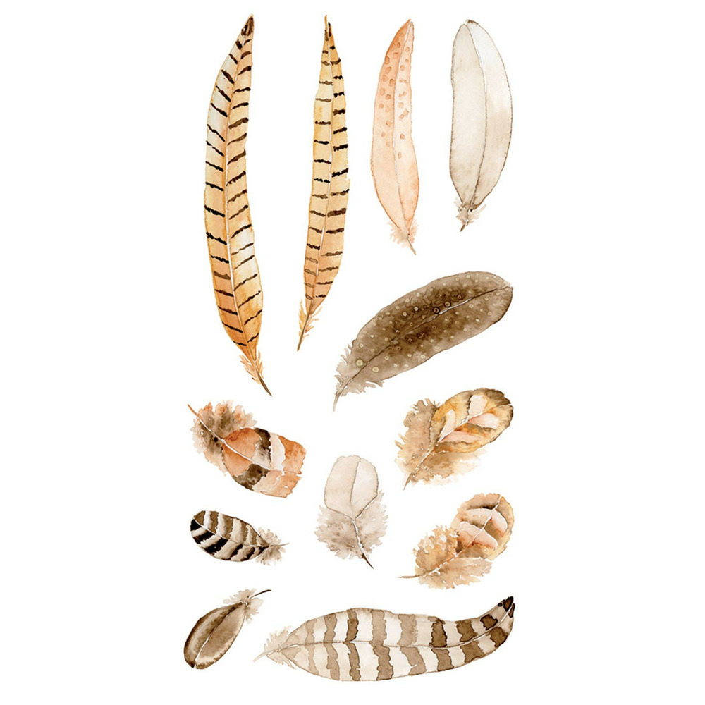 Autocollants transparents - plumes