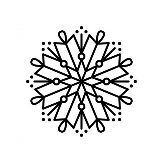 Tampon bois - flocon 8 branches