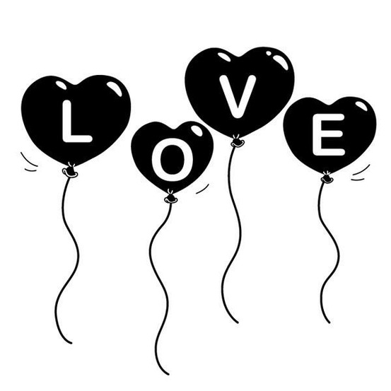 Tampon bois - ballons love