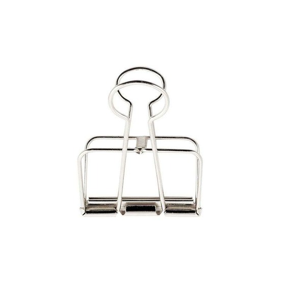 6 pinces double-clip argenté 19 mm
