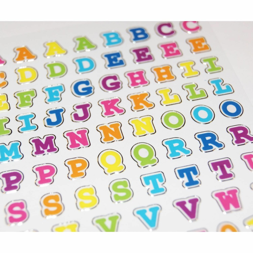 80 stickers alphabet - arc-en-ciel - 1 cm