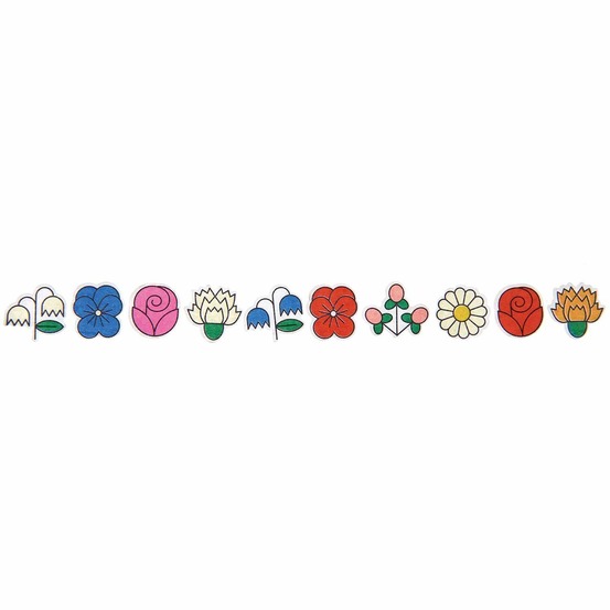 200 autocollants washi - fleurs effet cartoon - eye candy