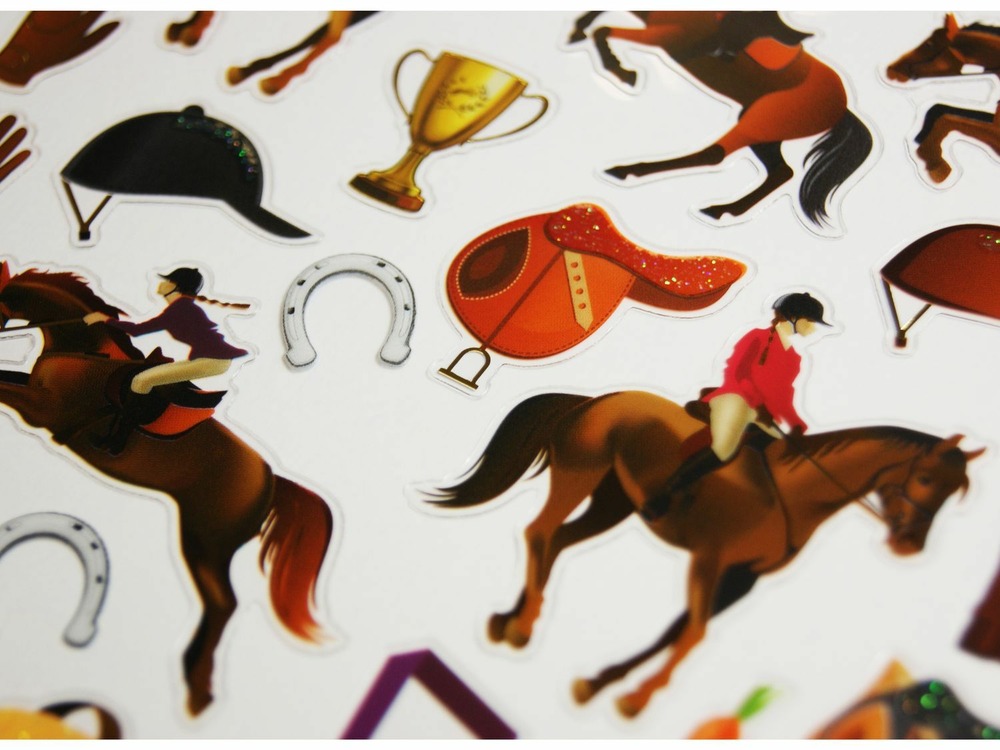 Autocollants - compétition équestre - paillettes
