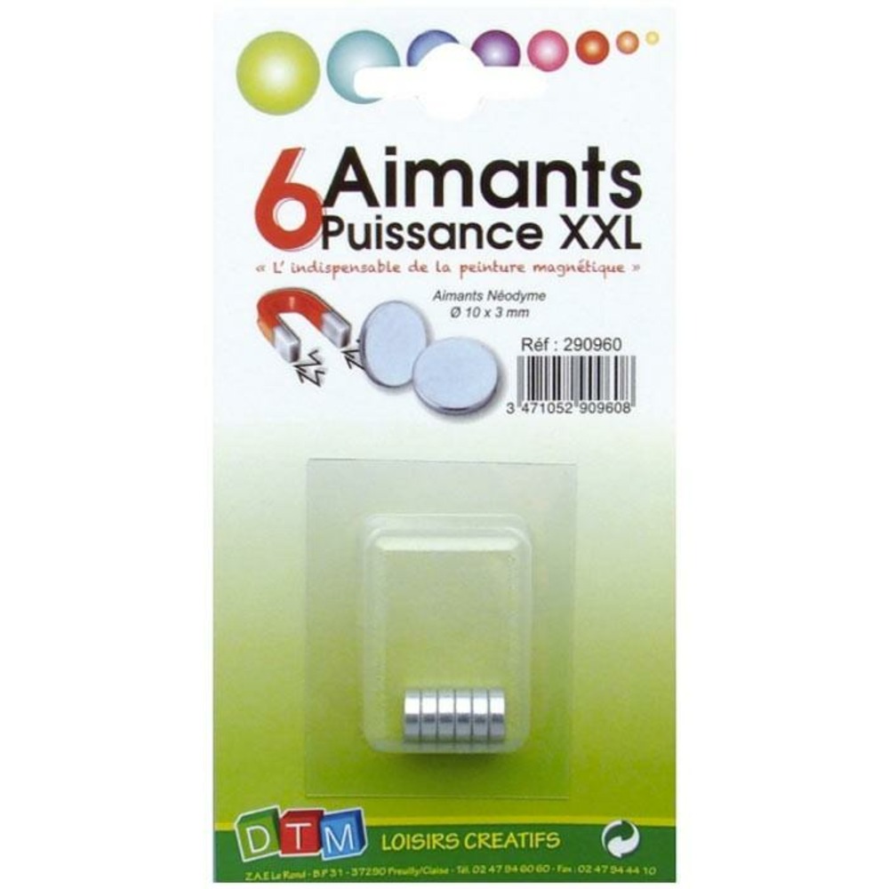 6 mini aimants extra-forts