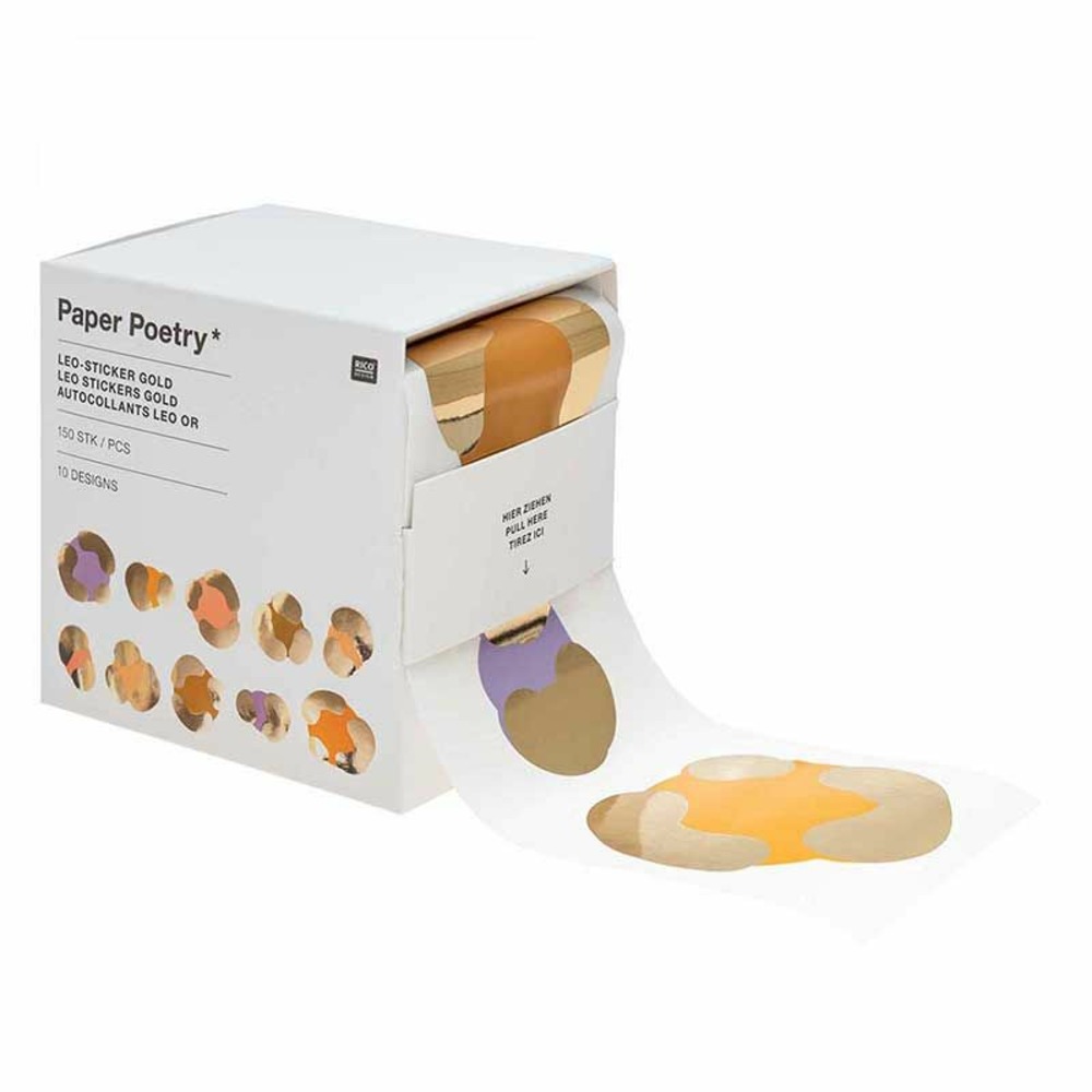 Rouleau d'autocollants acid leo doré