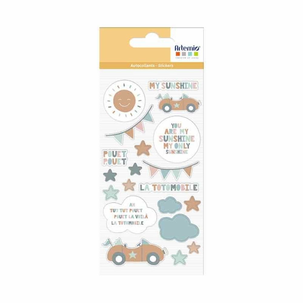 Autocollant puffies voiture - jolies comptines