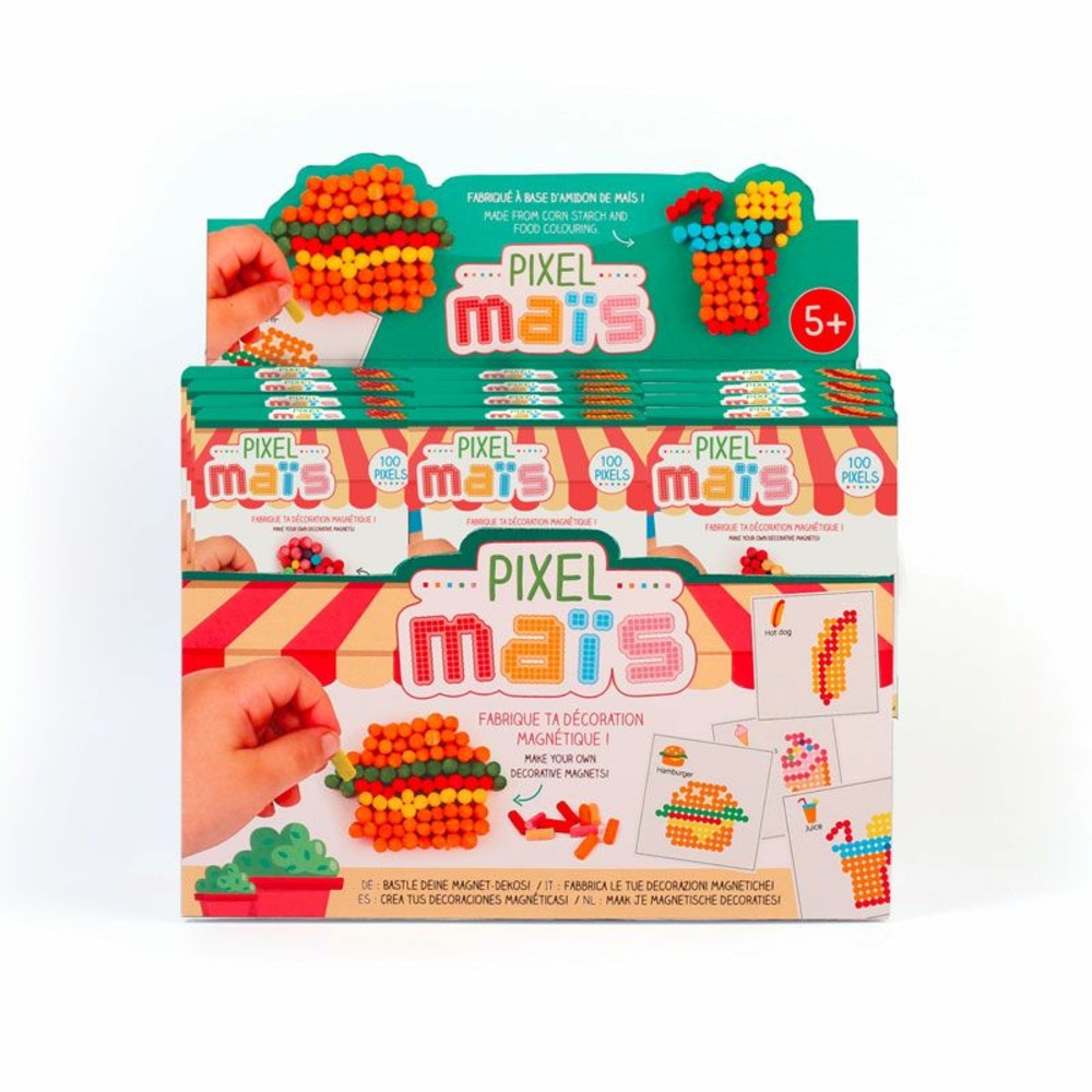 Magnets junk food en pixel maïs - coffret diy