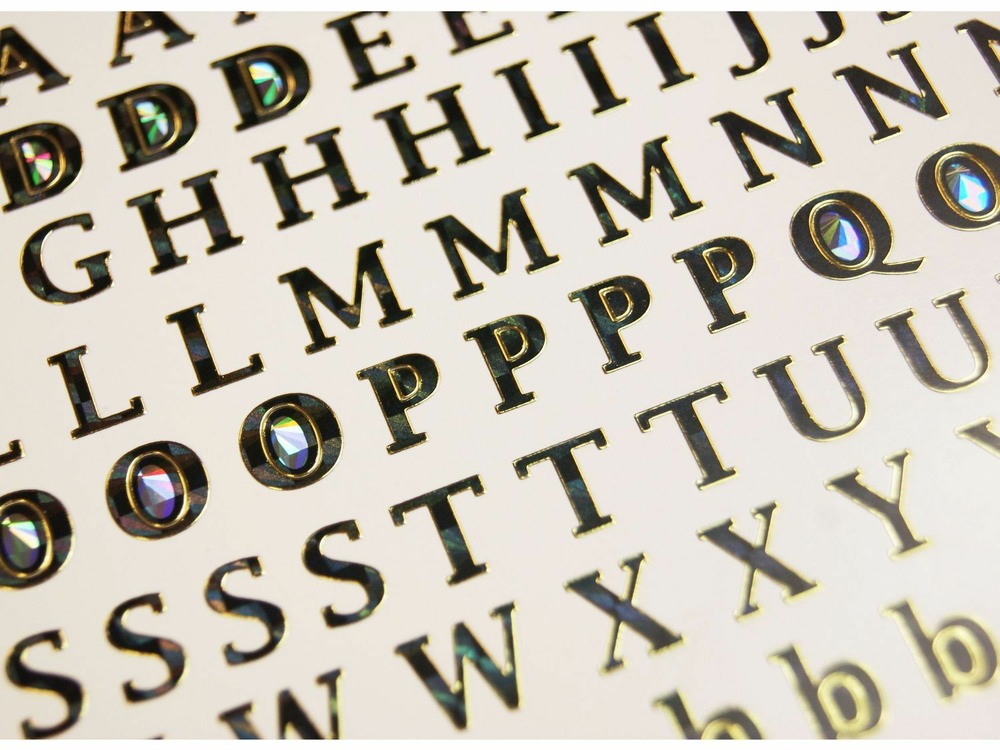 156 autocollants - alphabet - majuscules et minuscules - brillant