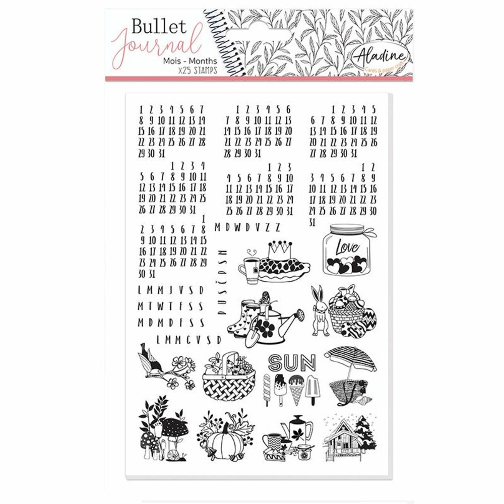 Tampons mousse pour agenda - mois universels