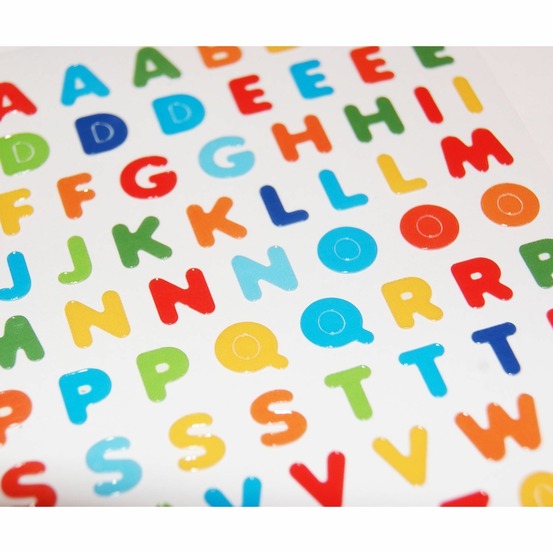 80 stickers alphabet - multicolore - 0,7 cm