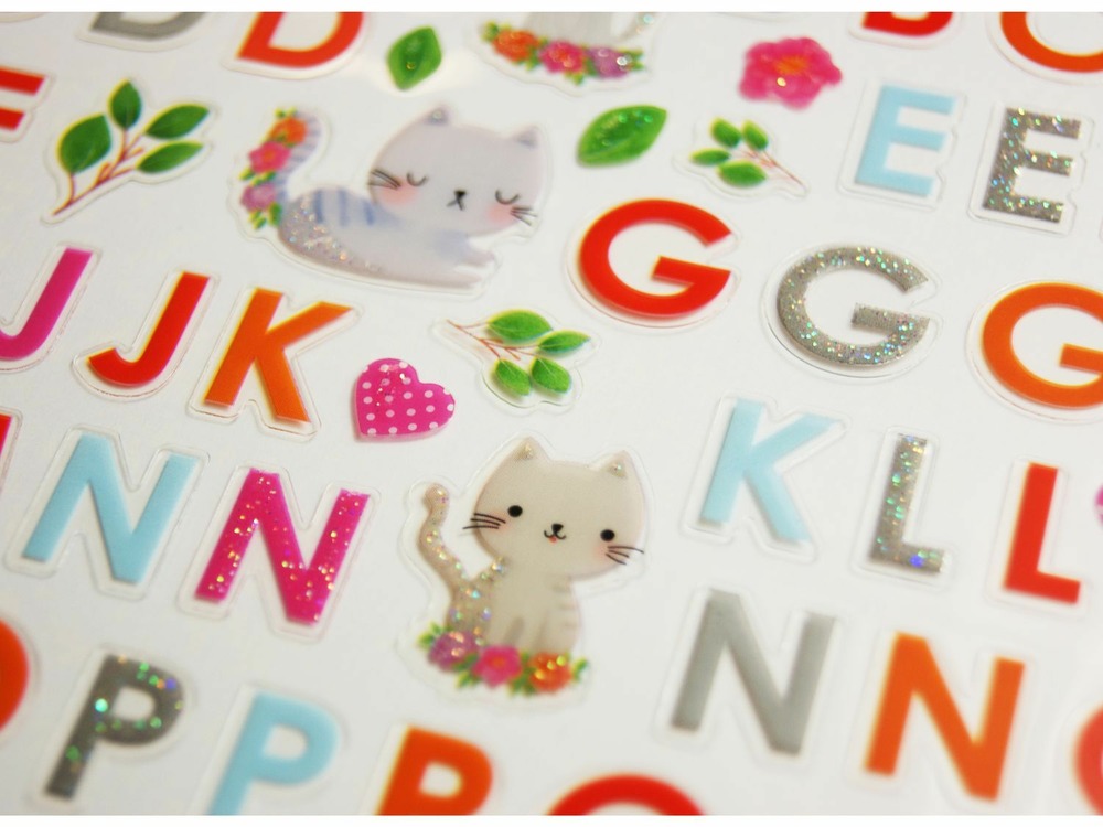 86 autocollants - alphabet - chats