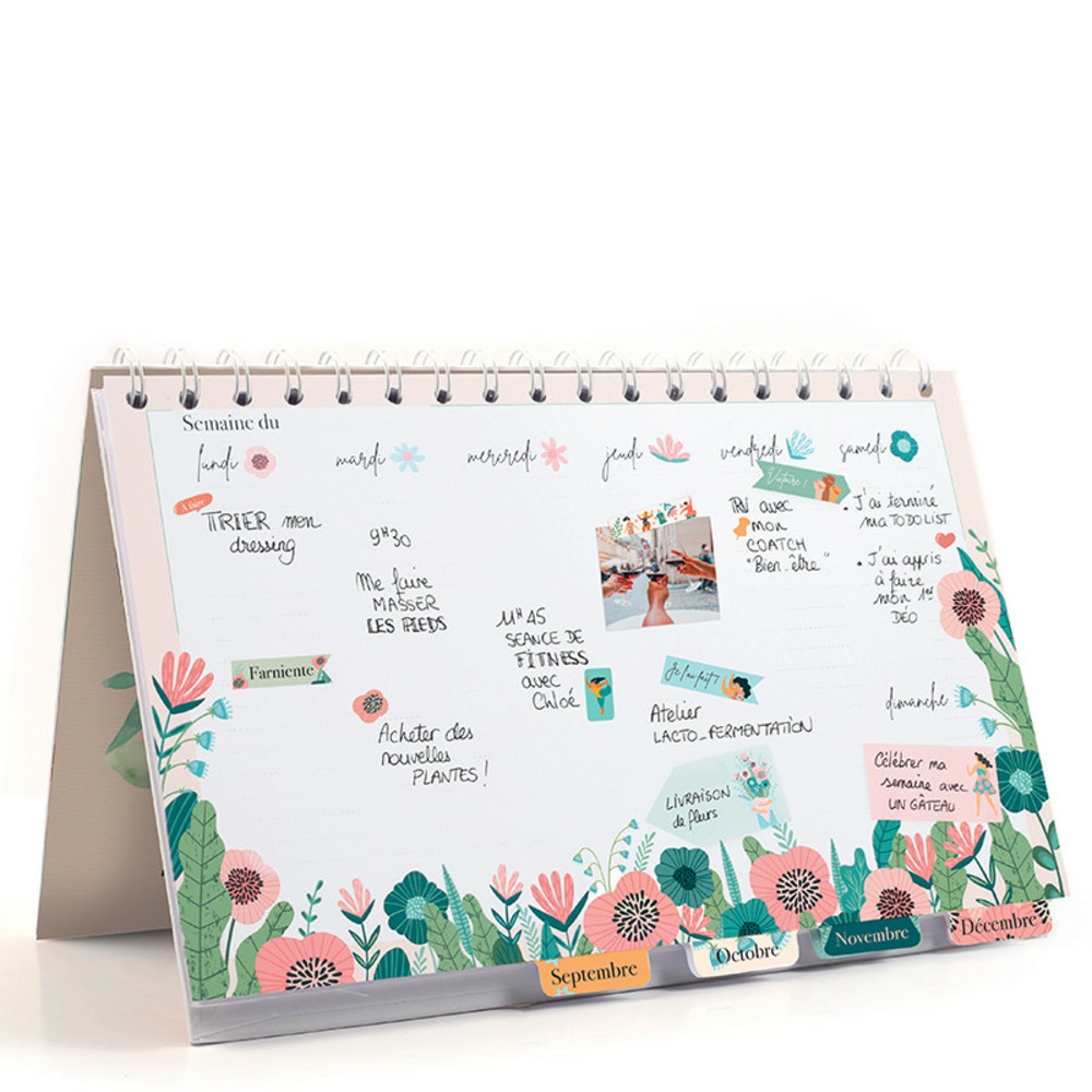 Desk planner - thème amour - 21,5 x 24,5 cm