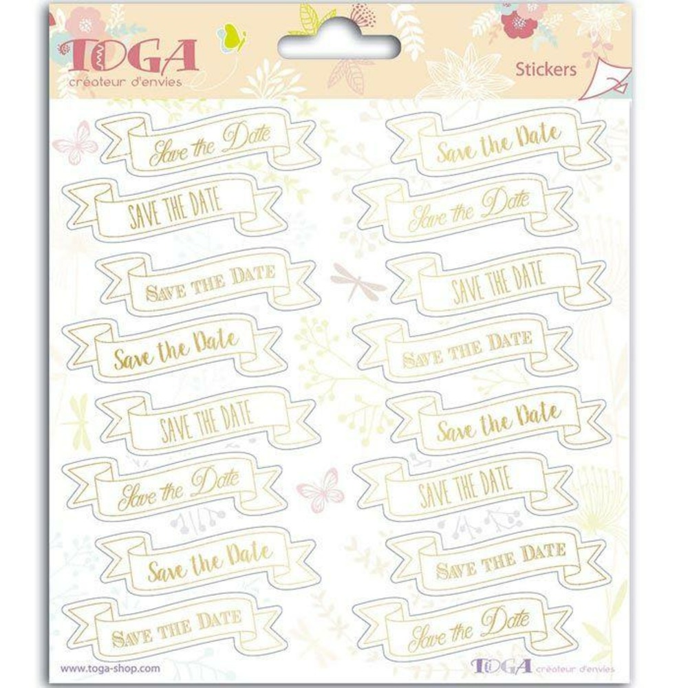Stickers mariage save the date - 15 x 15 cm