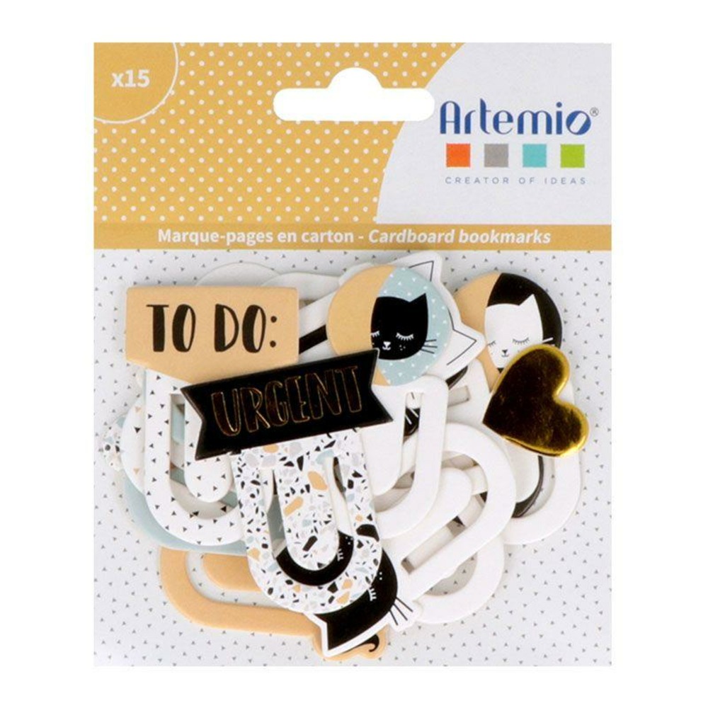 15 marque-pages cartonnés terrazzo cat