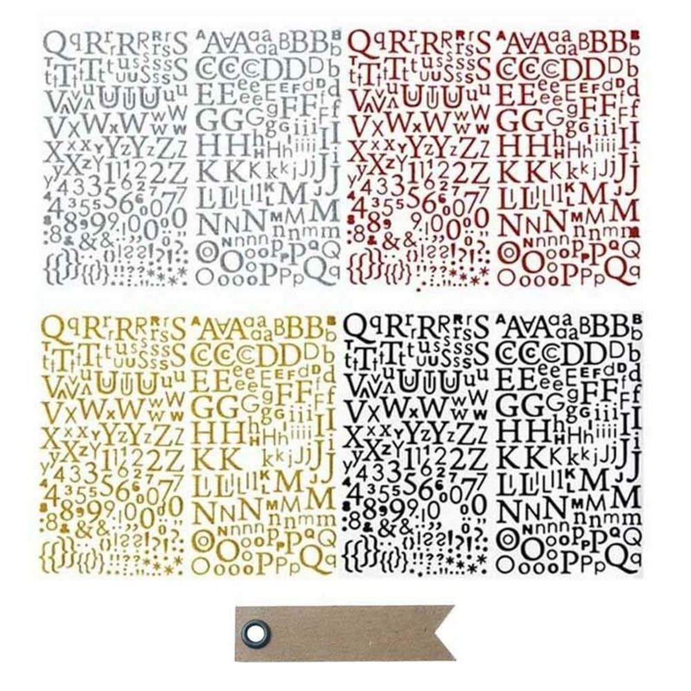 Kit stickers alphabets à paillettes + 20 étiquettes kraft fanion